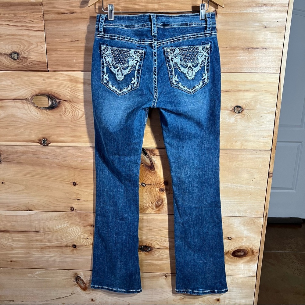 Grace in LA Women's Boot Cut Jeans Intricate Pockets Western Cowgirl Blingy